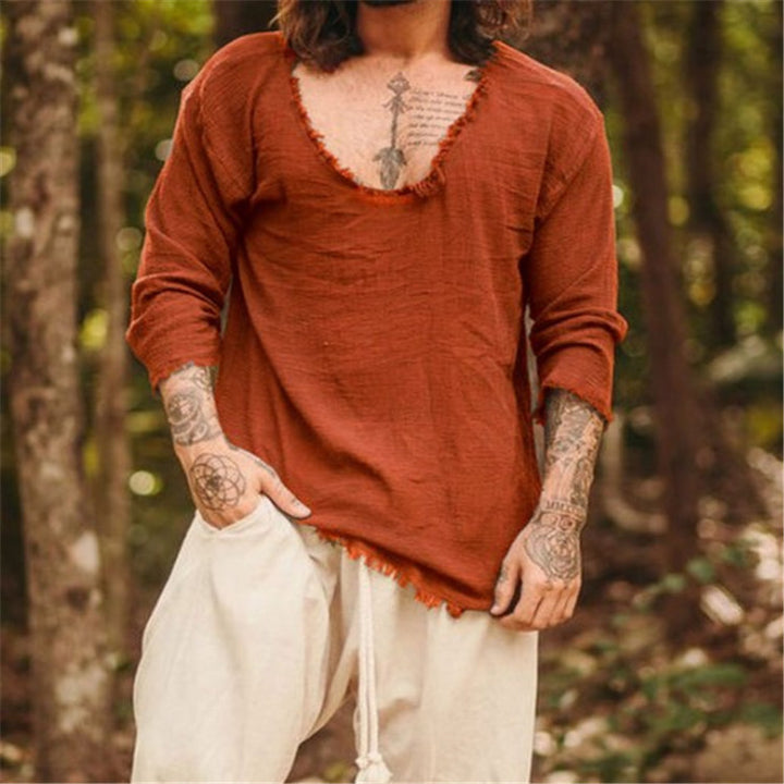 Casual linen shirt for men V neck Lune London