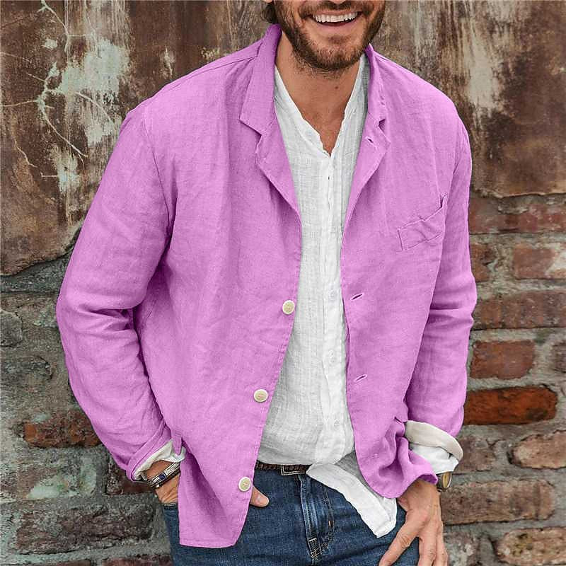 Light linen jacket for men with a casual fit and practical pockets Lune London