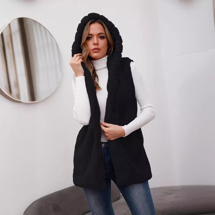 Ladies Elegant Hooded Faux Fur Vest Lune London