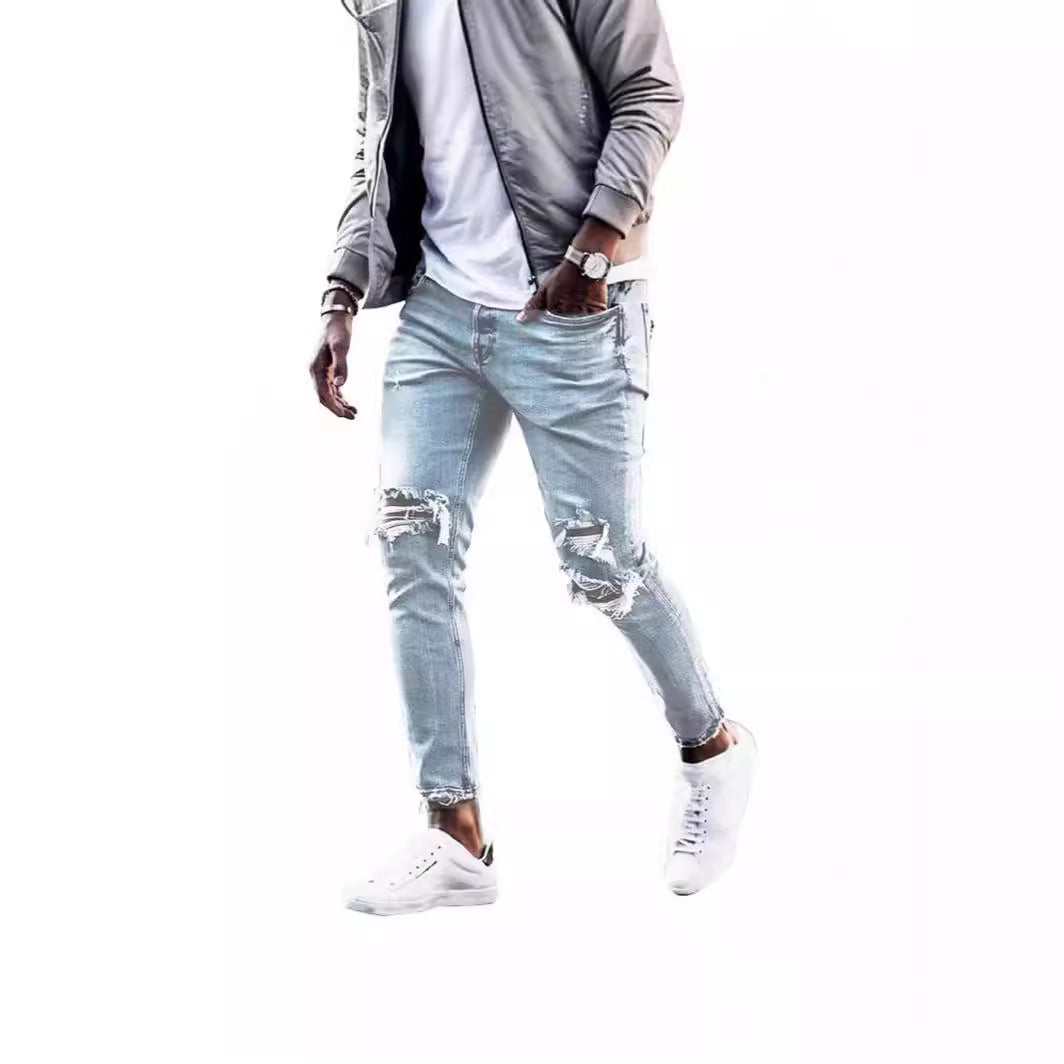 Men's Destroyed Jeans with Modern Distressed Effects Lune London