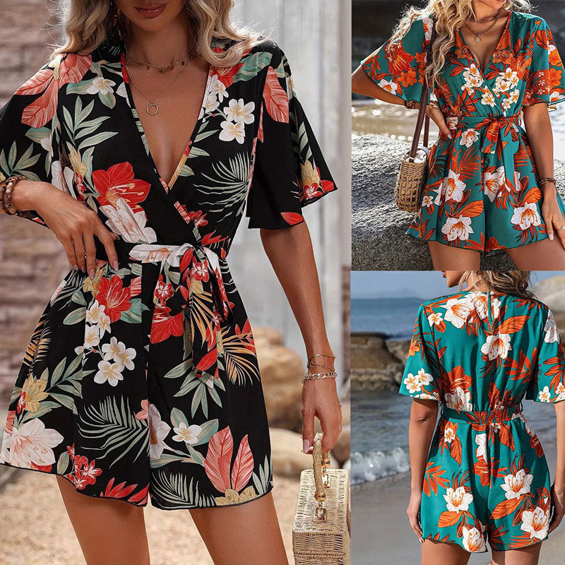 Ladies flower wrap dress romper Lune London