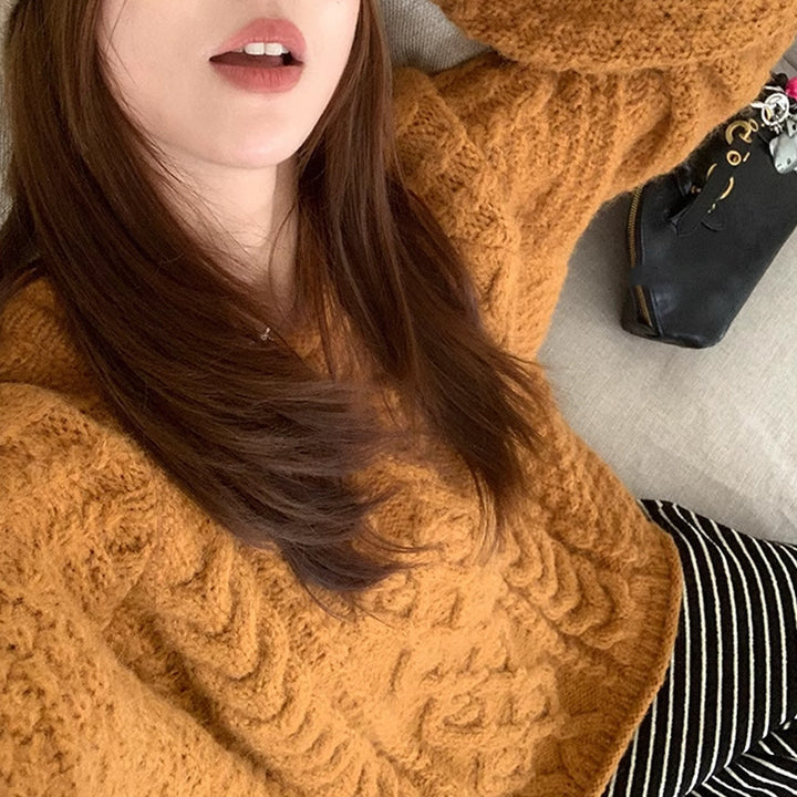 Women chunky knit sweater with relaxed fit and generous sleeves Lune London