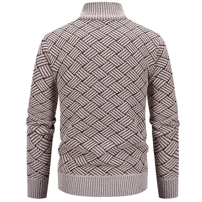Trendy cardigan jacket for men with high collar and zipper Lune London