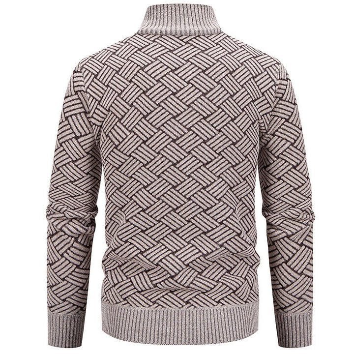 Trendy cardigan jacket for men with high collar and zipper Lune London