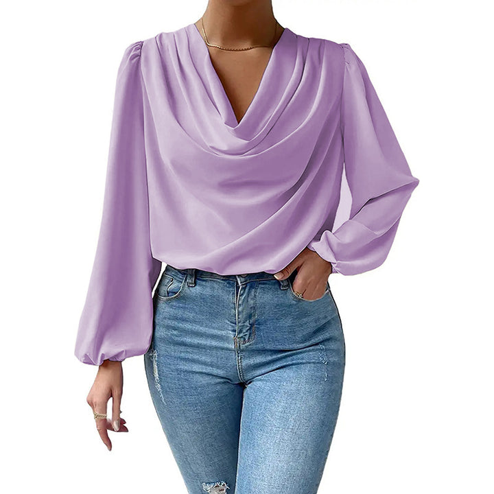 Draped collar blouse for women Lune London