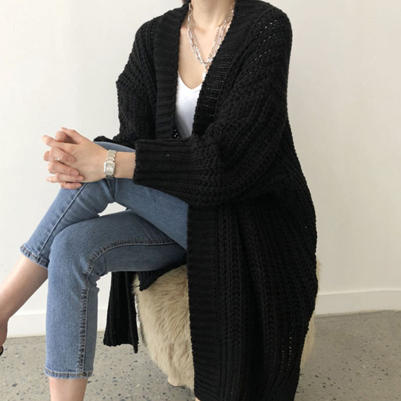 Oversized casual knit cardigan for women with open front Lune London