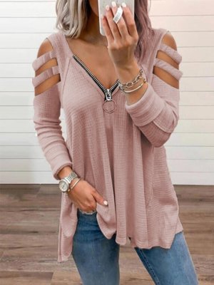 Ladies knit sweater with trendy cut-out sleeves Lune London