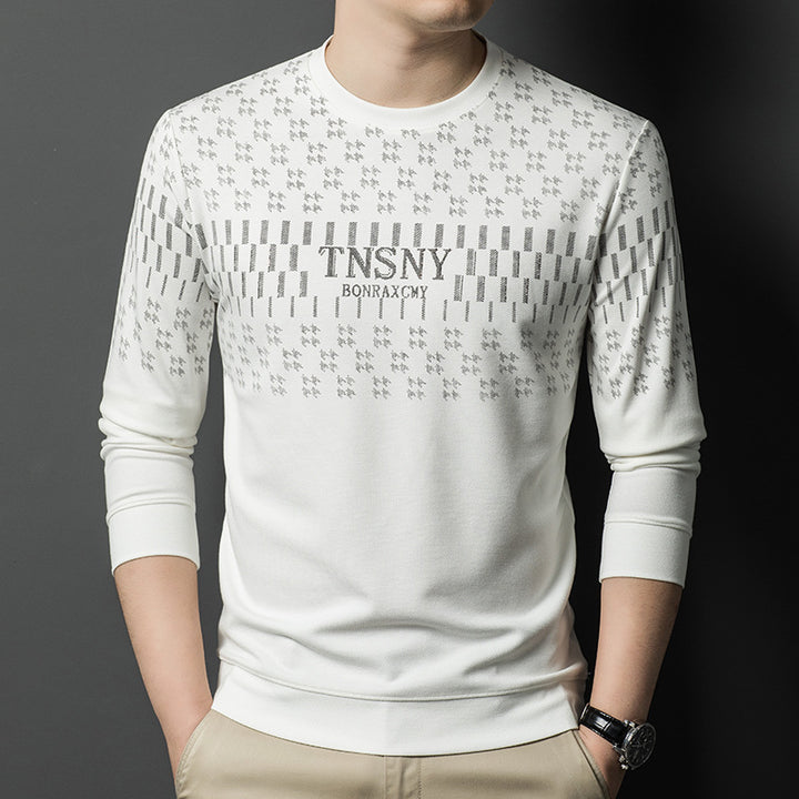 Men's trendy crew neck sweater with structured pattern Lune London