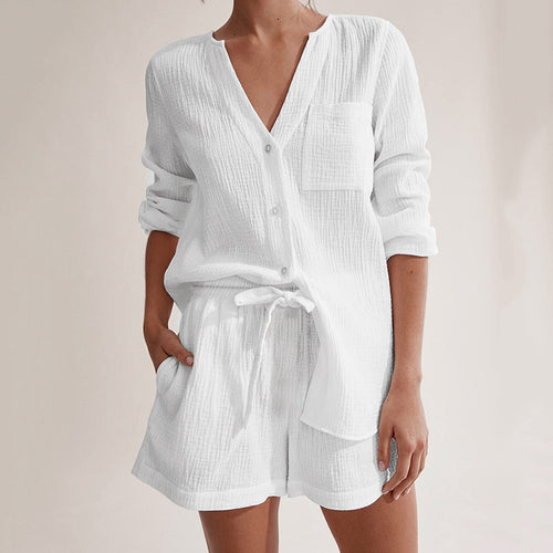 Women Lightweight Button Nightset Lune London