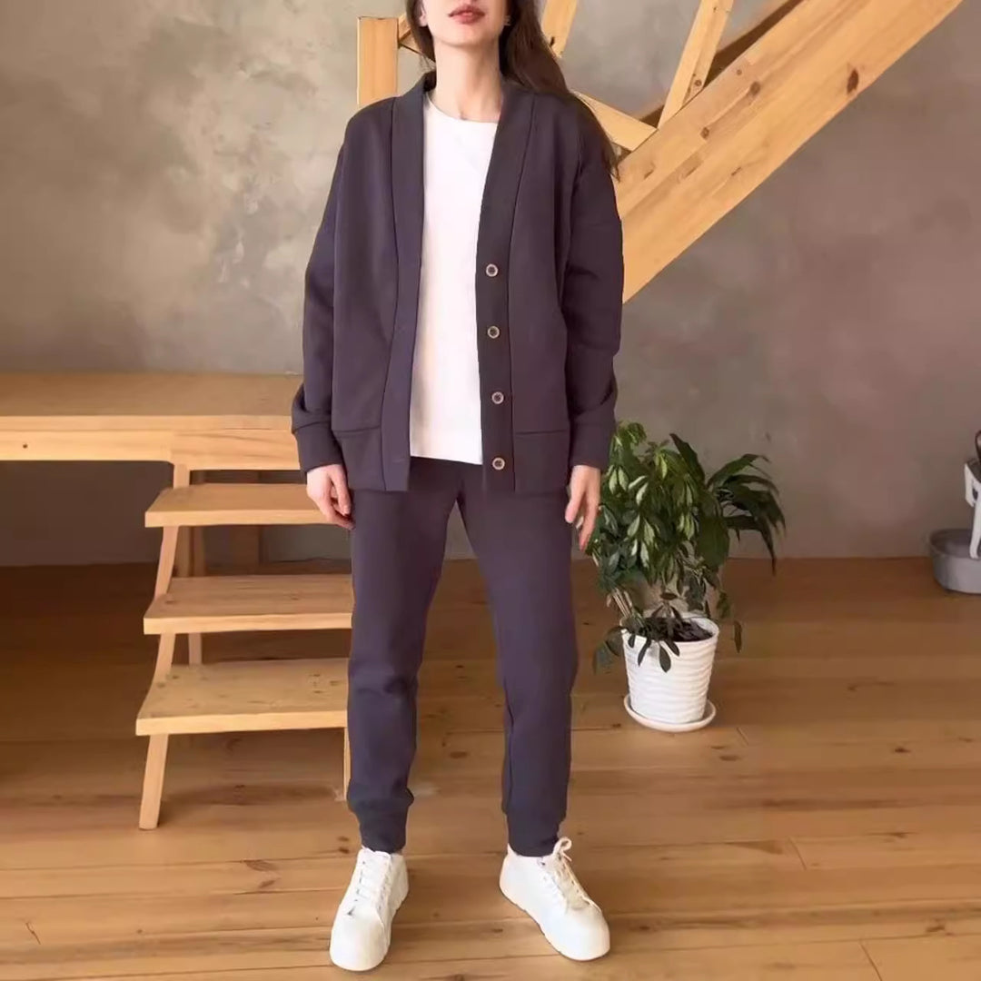 Women oversized casual sweatshirt with buttons Lune London