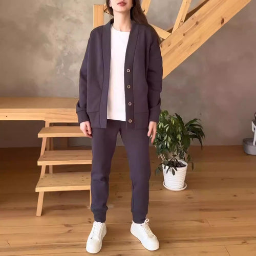 Women oversized casual sweatshirt with buttons Lune London