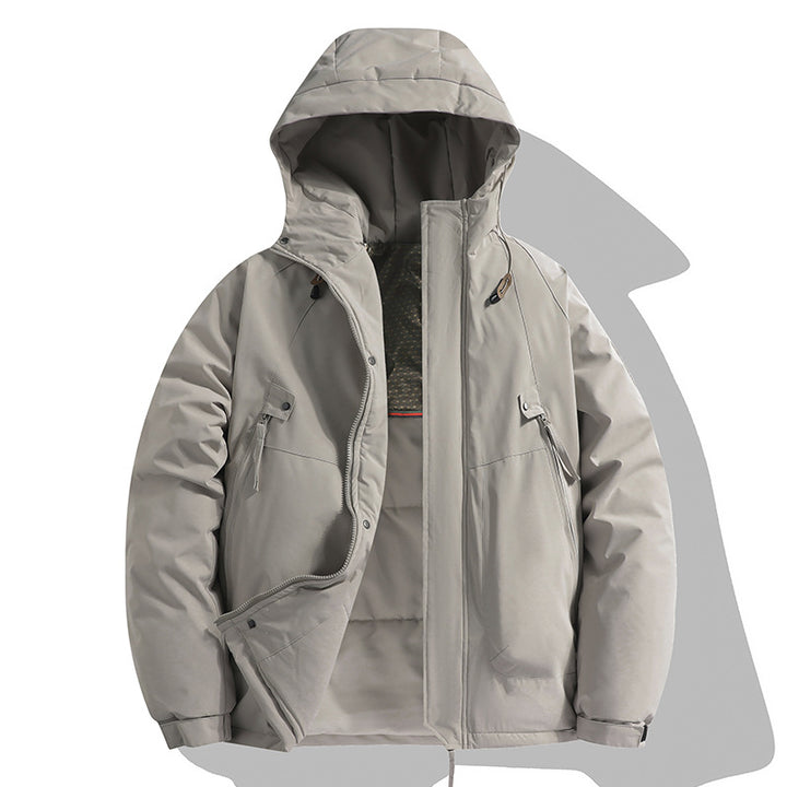 Functional jacket for men with adjustable hood and insulated interior Lune London