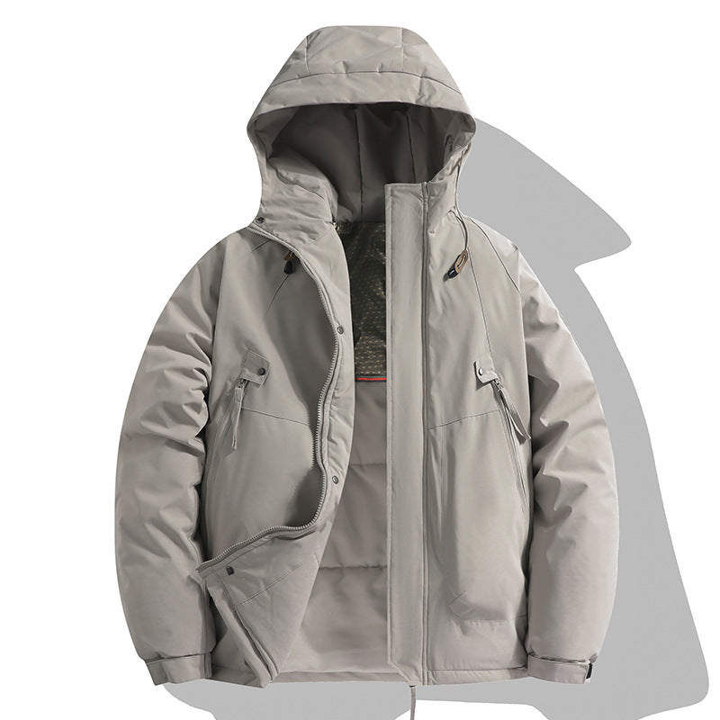 Functional jacket for men with adjustable hood and insulated lining Lune London