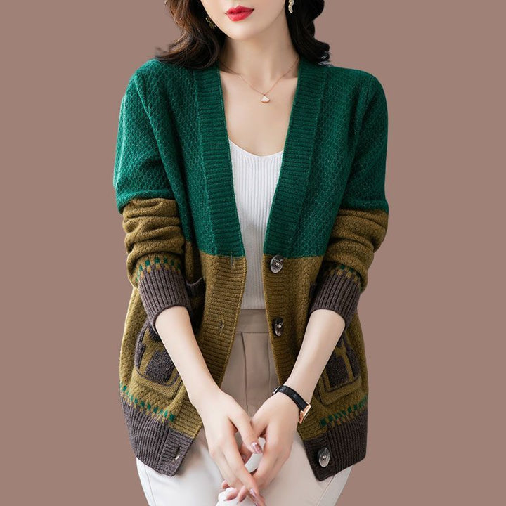 Gilet décontracté pour femmes avec des motifs en câble modernes et des poches pratiques Chic & Stil