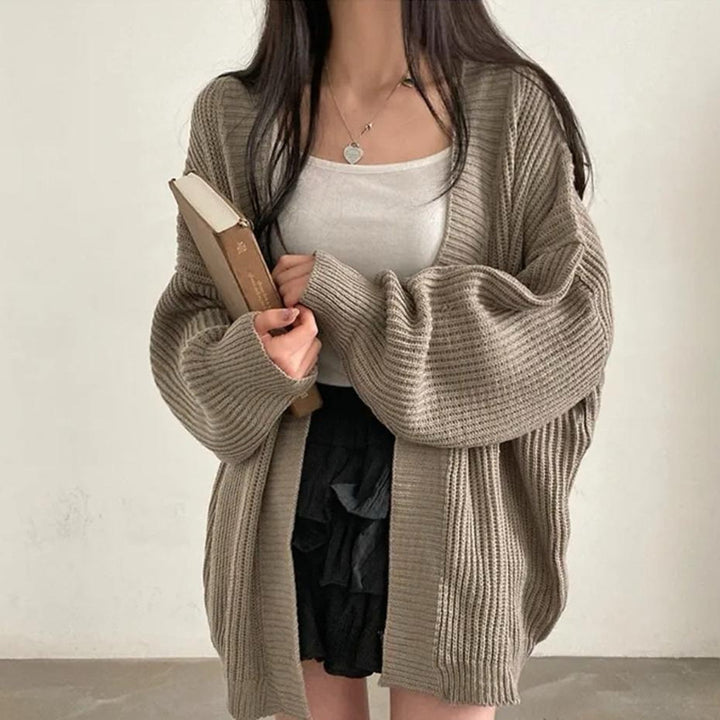Soft knit cardigan for women with a relaxed fit and set-in sleeves Lune London