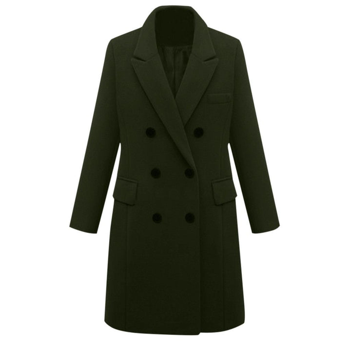 Elegant wool coat for women with double-breasted buttons and pockets Lune London