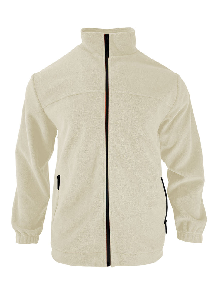 Fleece jacket for men with high collar and practical zip pockets Lune London