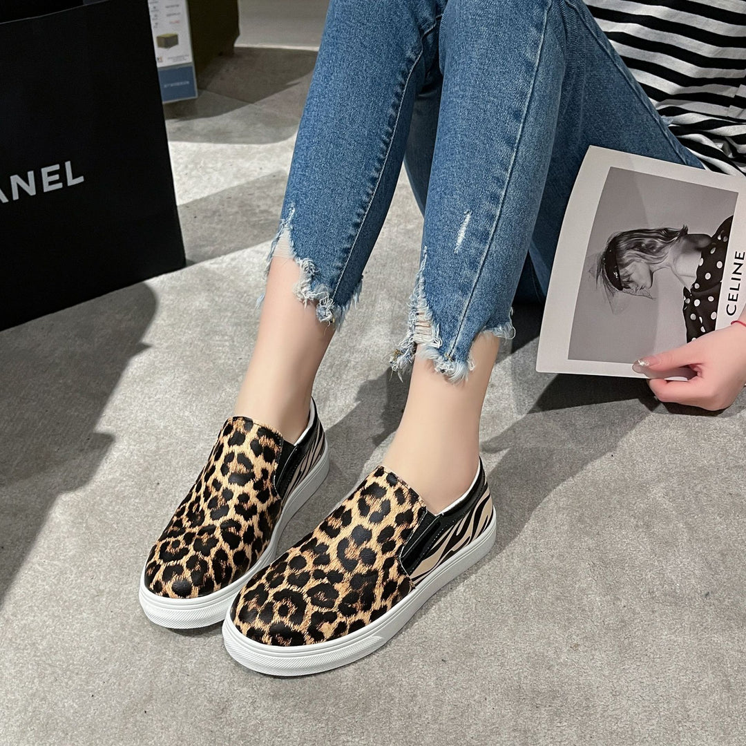 Slip-on leopard print sneakers for women Lune London