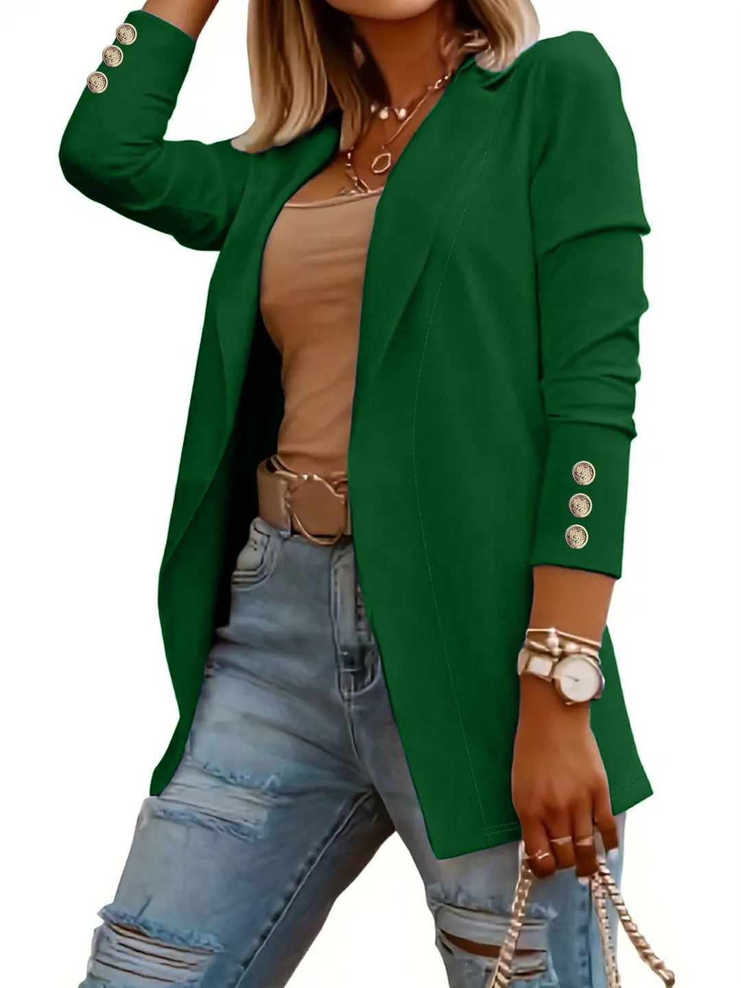 Ladies elegant blazer with trendy button details Lune London
