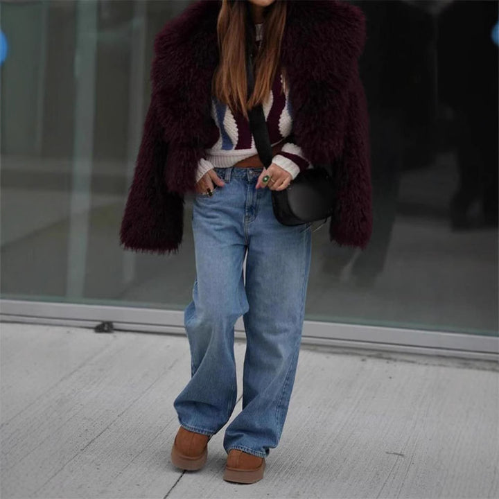 Trendy oversized faux fur coat for women Lune London