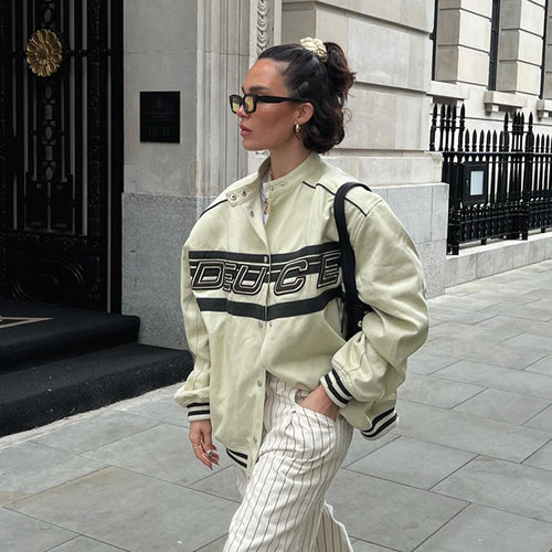 Oversized sporty jacket for women with contrasting logo Lune London