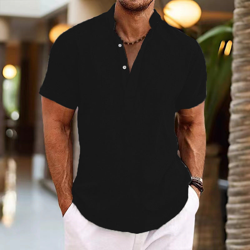 Men's Leisure Short Sleeve Henley T-Shirt Lune London