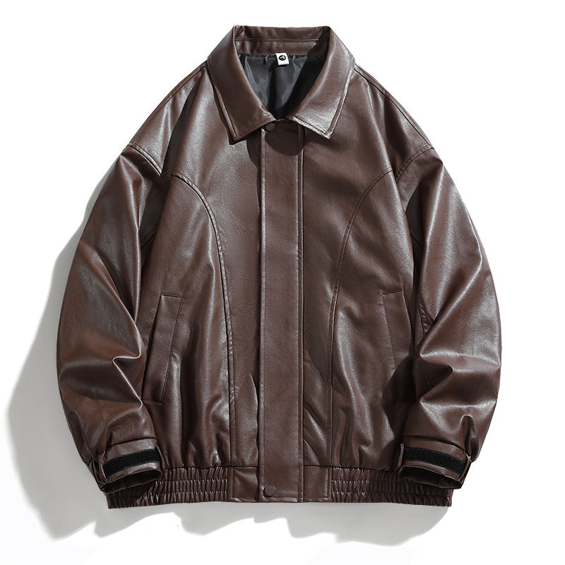 Casual faux leather jacket for men with elastic waist Lune London