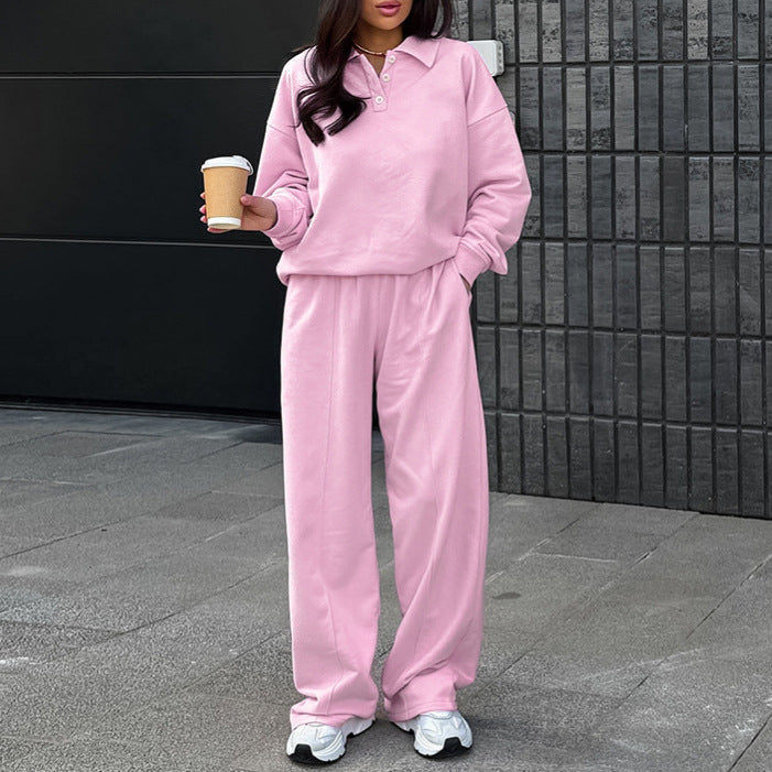 Tenue décontractée pour femmes en sweat avec coupe ample et col polo Lune London