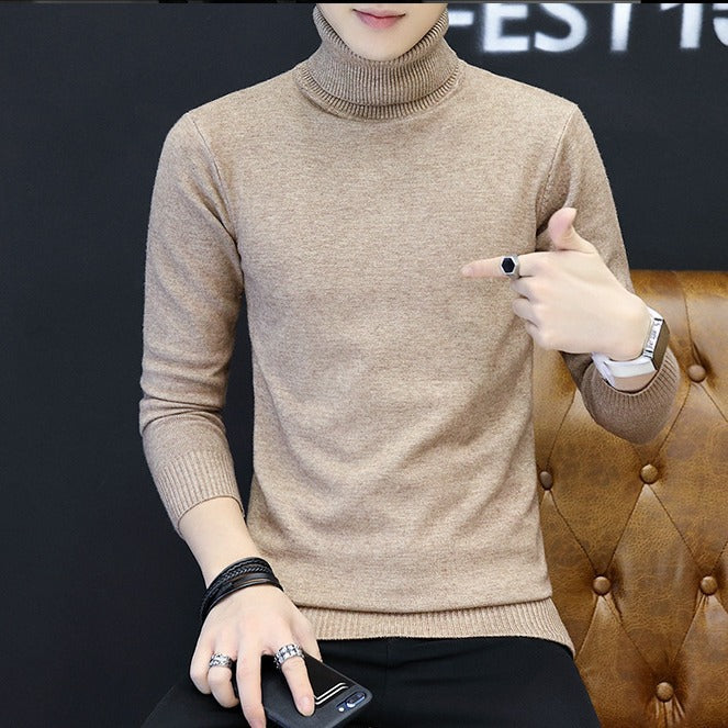 Men Elegant Turtleneck Sweater in Fine Knit Lune London