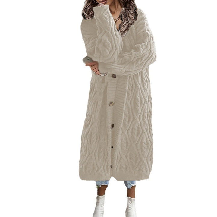 Ladies Chunky Knit Cardigan with open design and practical buttons Lune London