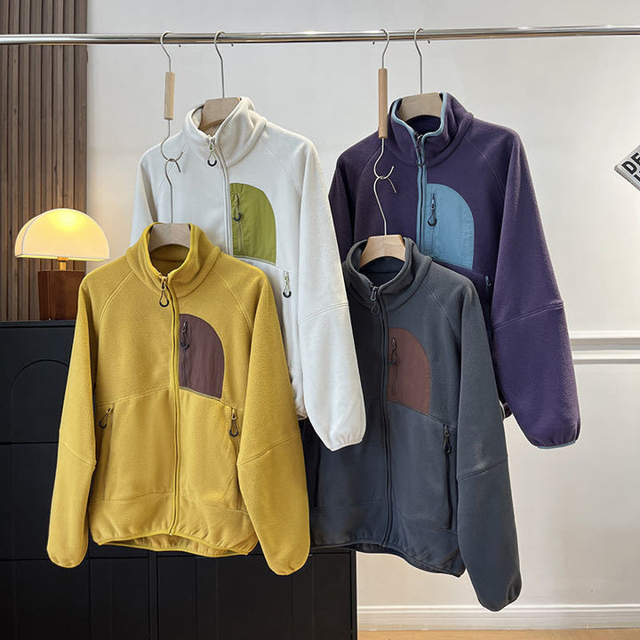 Veste en polaire pour femmes avec col montant et poches pratiques Chic & Stil