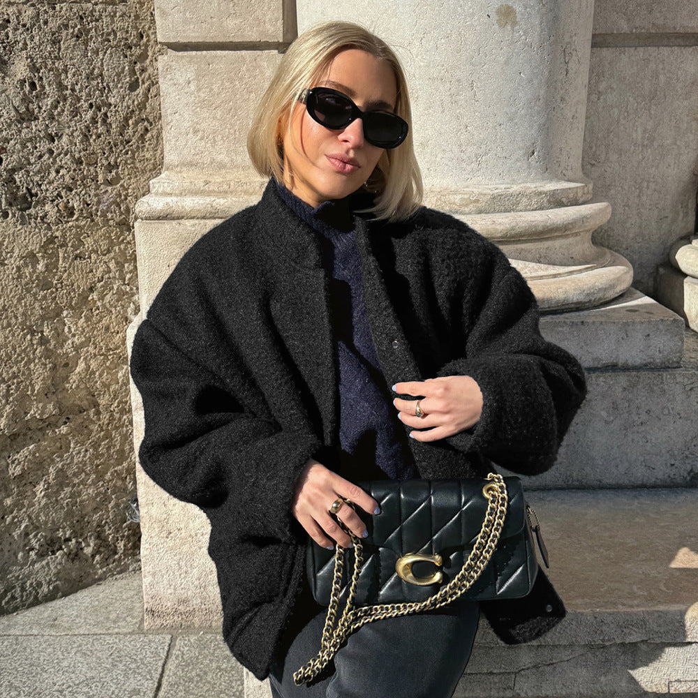Veste en polaire surdimensionnée pour femmes avec fermeture à boutons Chic & Stil