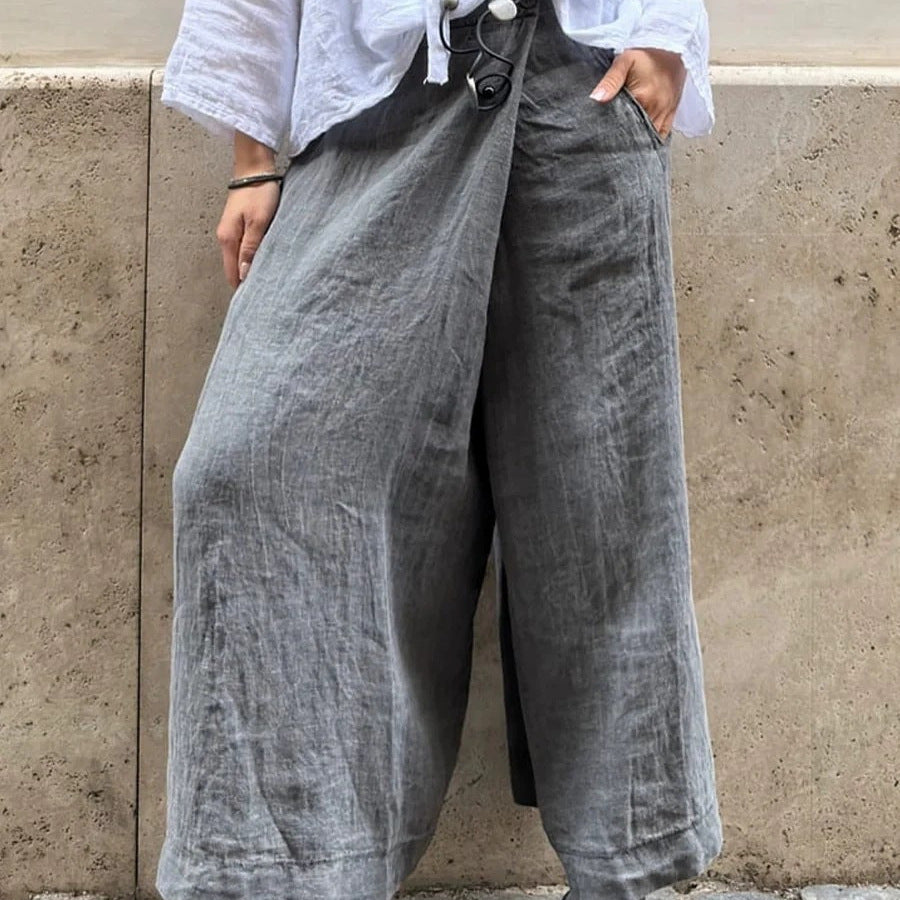Pantalons en lin larges pour femmes Lune London