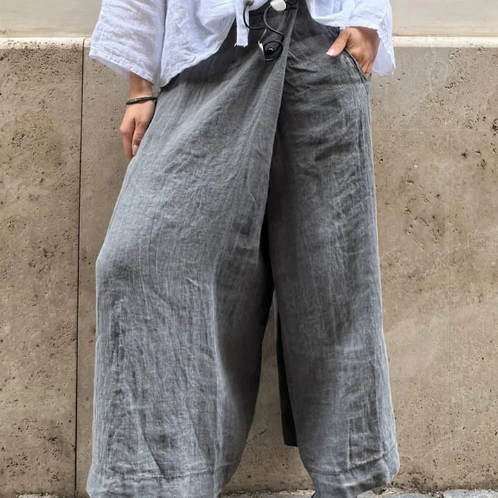 Pantalons en lin larges pour femmes Lune London