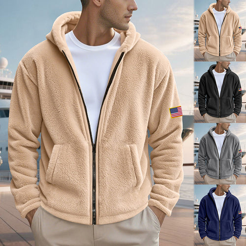 Men's Fleece Hoodie with practical pockets and modern zipper Lune London