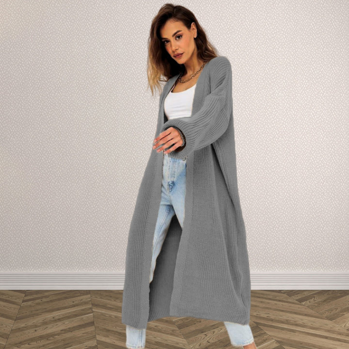 Ladies Long Sleeve Open Front Knit Cardigan Lune London