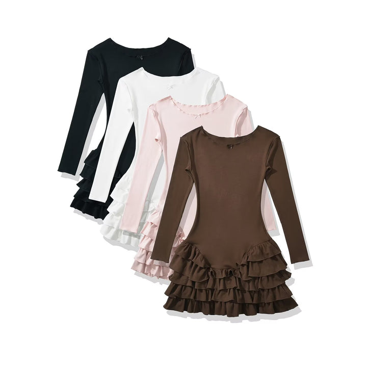 Ballet dress for ladies with ruffled hem and long sleeves Lune London