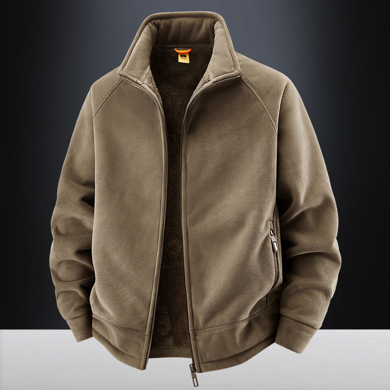 Fleece jacket for men with cozy interior and practical zipper Lune London