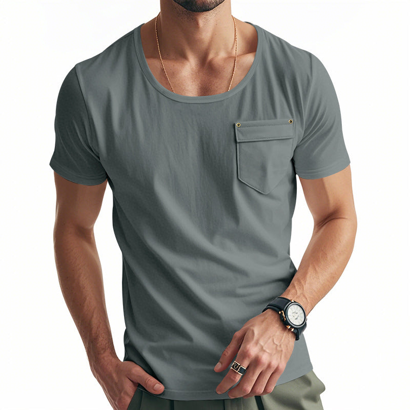 Breathable men's T-shirt with practical chest pocket Lune London