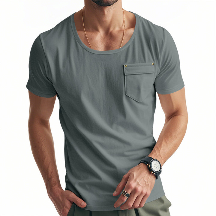 Breathable men's T-shirt with practical chest pocket Lune London