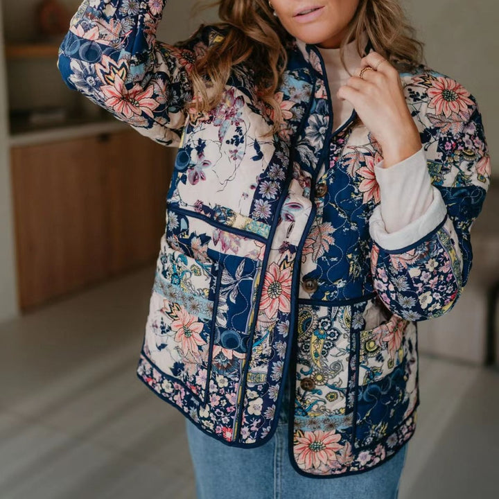 Veste matelassée femme avec design floral et poches pratiques Chic & Stil