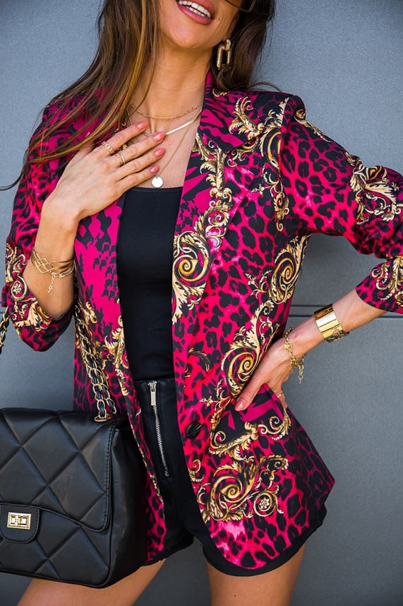 Ladies oversized blazer elegant with glam print Lune London