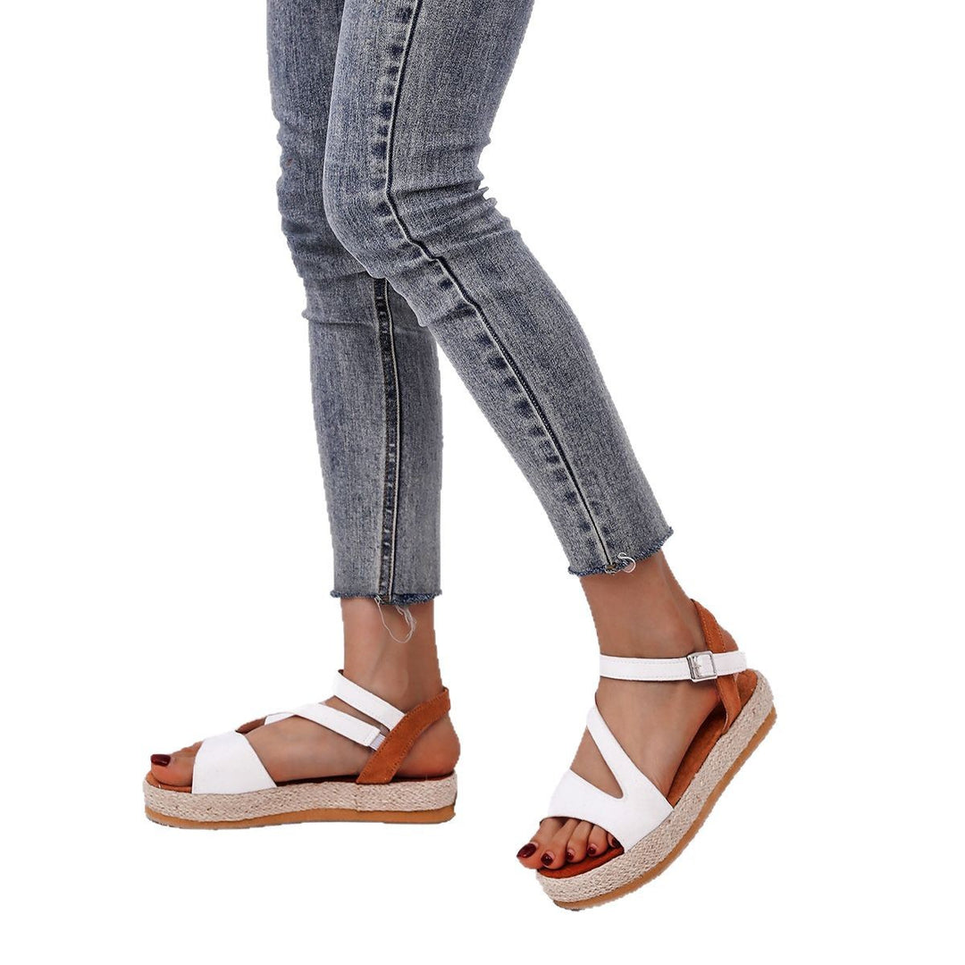 Elegant and comfortable wedge heel sandals for ladies with adjustable strap Lune London