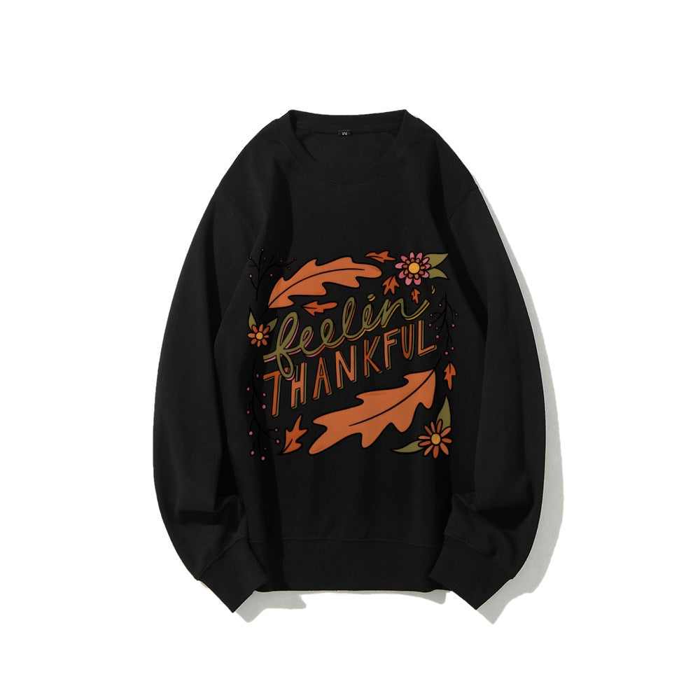 Sweat-shirt femme avec motif automnal coloré et lettrage inspirant Chic & Stil