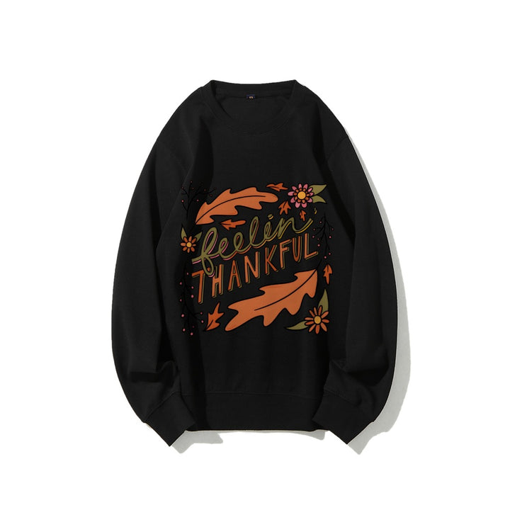 Sweat-shirt femme avec motif automnal coloré et lettrage inspirant Chic & Stil