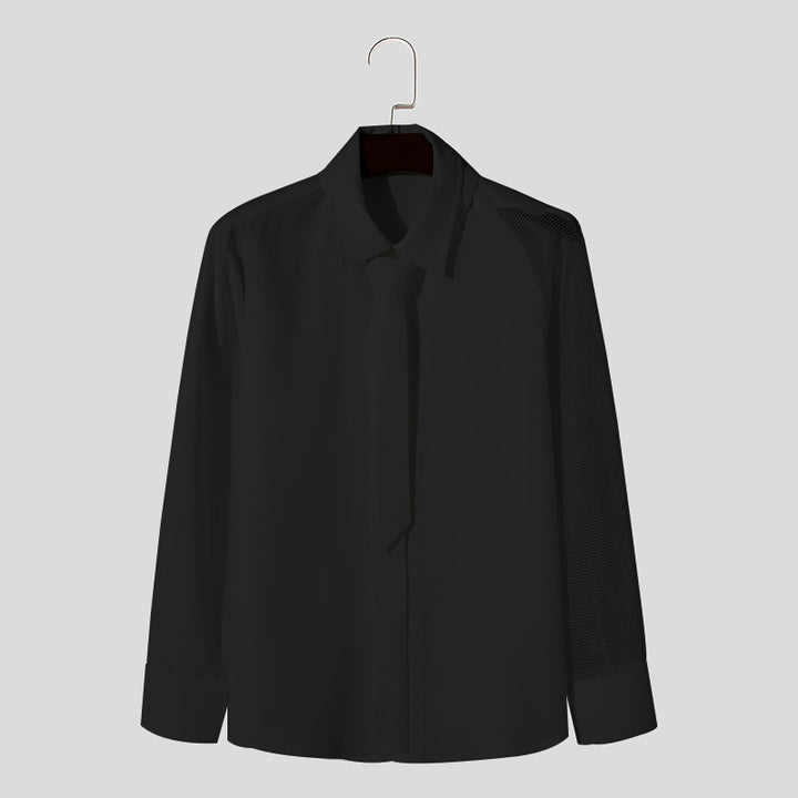 Woman long sleeve blouse with transparent mesh details Lune London