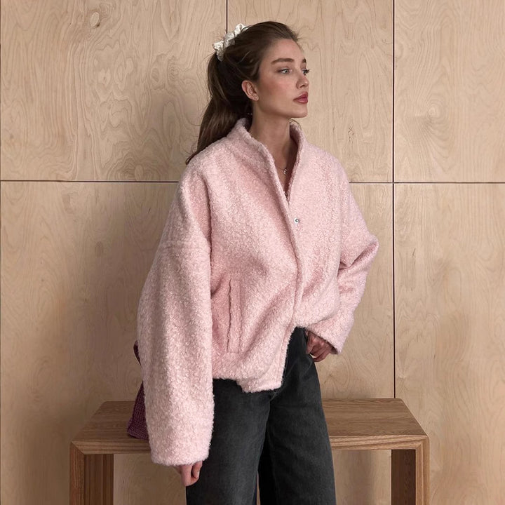 Ladies Soft Fleece Jacket with High Collar and Practical Pockets Lune London