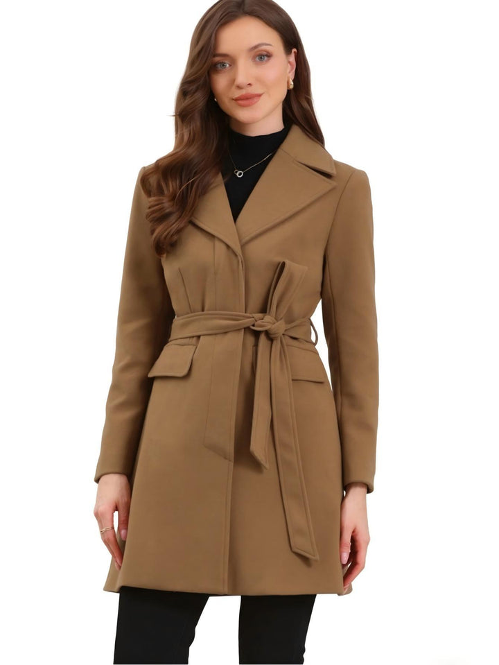 Women Elegant trench coat with waist belt and practical pockets Lune London