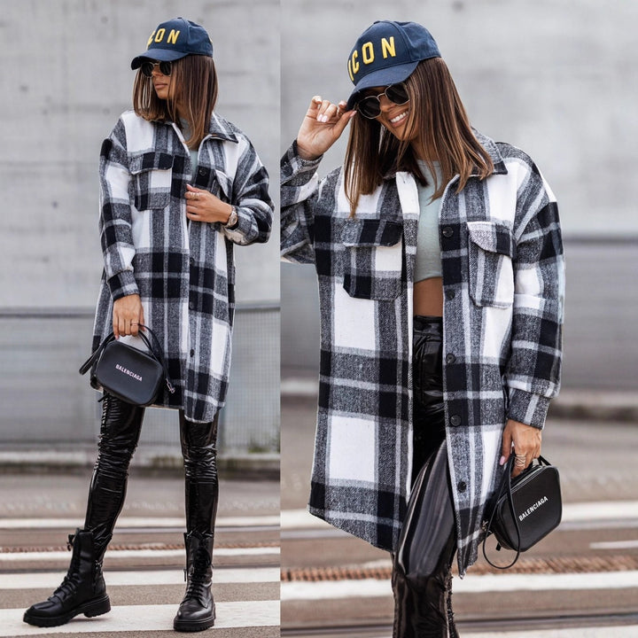 Ladies Casual Shirt Overshirt Check Lune London