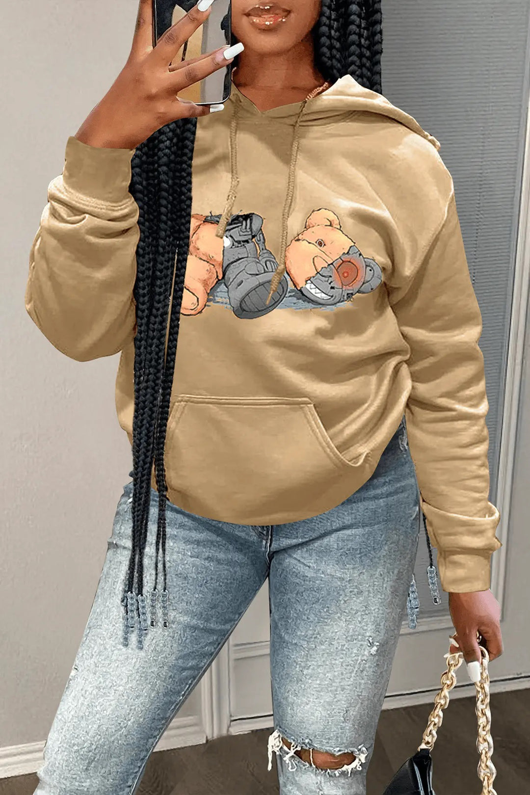 Women's hoodie with artistic graphic design Lune London
